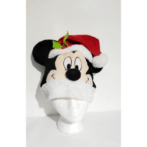Mickey Mouse with mistletoe Santa hat